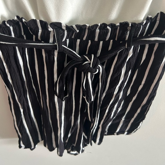 Women’s Spaghetti Strap White Tank and White and Black Striped Romper medium - Picture 3 of 6